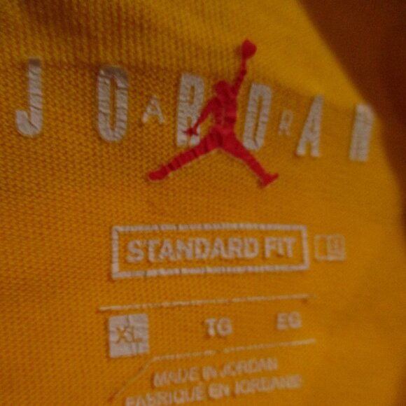 Jordan Men X Large Yellow Red Black White Graphic Airman Short Sleeve Shirt - Picture 5 of 6